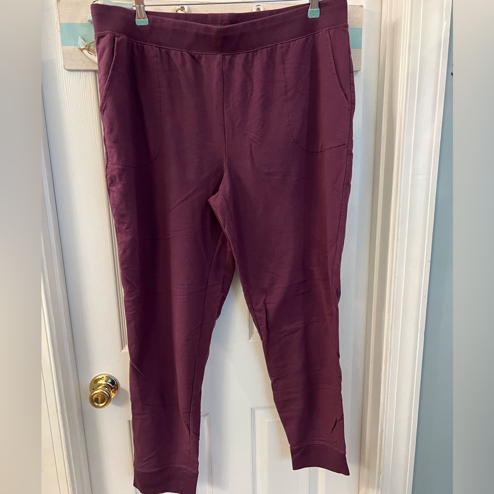 Denim & Co Active Purple Sweatpants Sz 1X